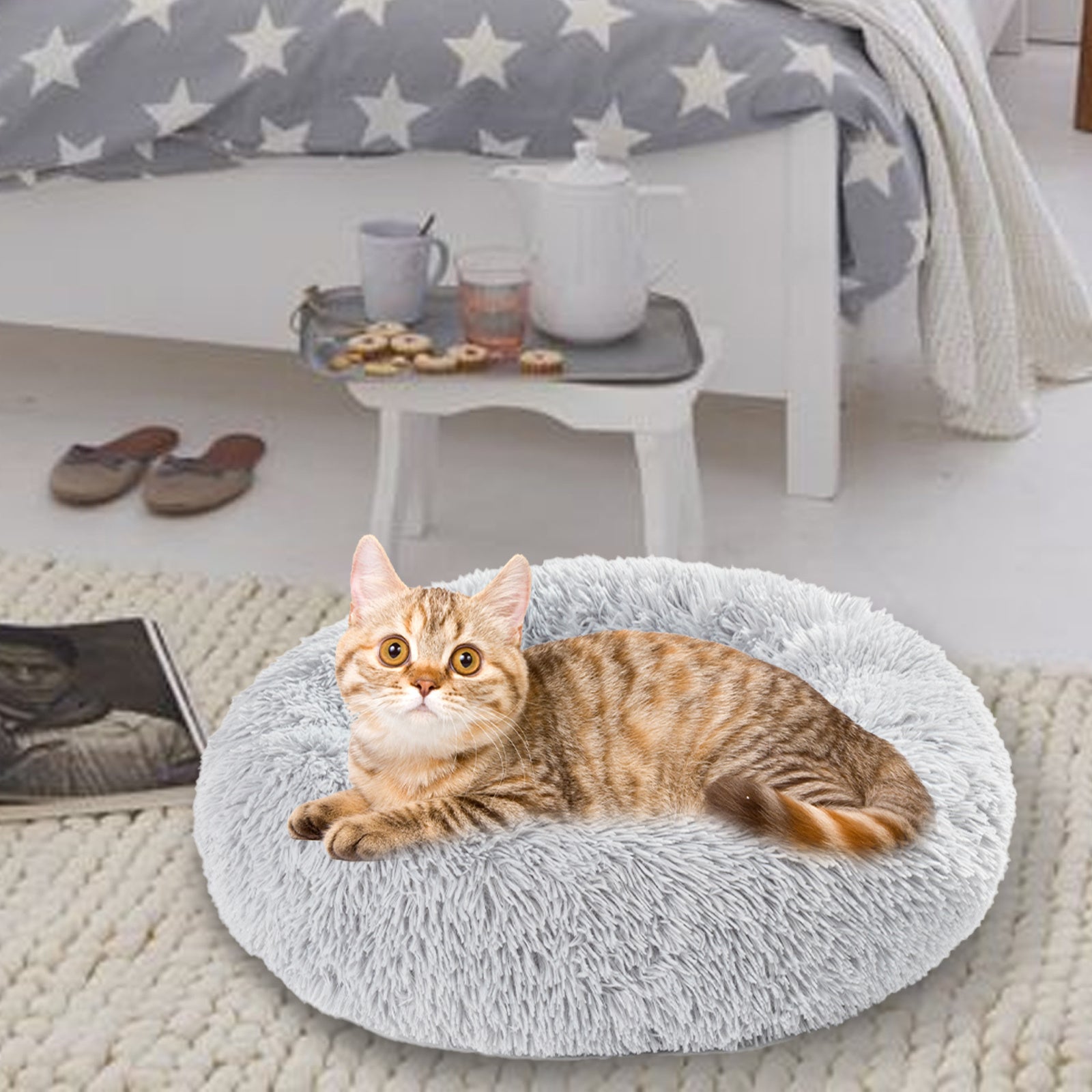 Lit Donut Apaisant Ultra-Doux pour Chiens et Chats – Truffe & Velours™